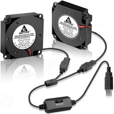 40Mm USB Blower Fan with 3 Speed Control, DC 5V Powered, 2-Pack picture
