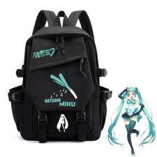 Hatsune Miku Anime Backpack School Bag Large Capacity Unisex Black NEW picture