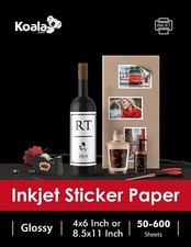 Lot 50-600 PK Koala Glossy Sticker Paper 8.5x11 4x6 Adhesive Photo Paper Inkjet picture