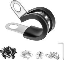 71-Pack 1/2 Inch Rubber Insulated Grips Cable Clamps 304 Stainless Steel Quality picture
