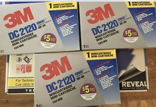 Lot of 3 NOS 3M DC2120 XIMAT Formatted 120MB Mini DATA Cartridge Tape. NEW picture