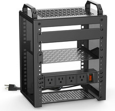 6U Network Rack Unit with Rack-Mounted PDU Power Outlets, a 10-Inch Mini Server picture