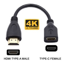 NFHK 15cm Mini HDMI Type-C Socket Female to HDMI Type-A  Adapter Extension Cable picture
