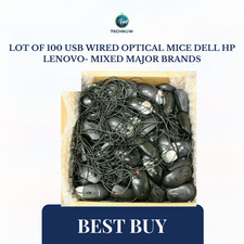 Lot of 100 USB Wired Optical Mice DELL HP Lenovo-  Mixed major brands picture