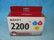 Canon Maxify PGI-2200 CYAN, MAGENTA, YELLOW 3 Ink Cartridges - 9304b005[aa]  picture
