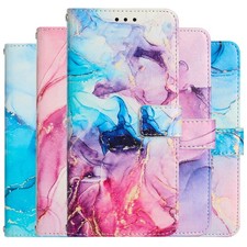 Flip Marble Leather Card Wallet Cover Case For S26 S25 S24 S23 S21 S22 Note 20 picture
