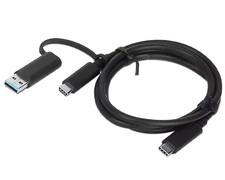 Lenovo USB-C to USB-A Hybrid Cable 1m 10Gbps 100W Black 4X90U90618 picture