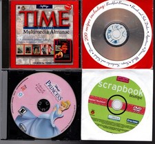 4 CD Rom Programs TIME ALMANAC, DISNEY PRINCESS, RECIPES, SCRAPBOOK picture