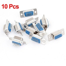 Solder Type 15 Pin D-SUB PCB Mount VGA HD15 Female Adapter Converter 10 Pcs picture