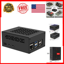 Metal Case for Raspberry Pi 5 PCIe M.2 NVMe HAT P579 Active Cooler Compatible picture