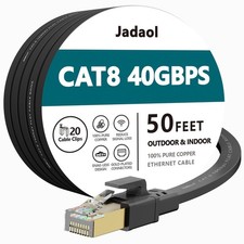 Cat8 Ethernet Cable, Outdoor&Indoor, 50 FT Heavy Duty High Speed Cat 8 LAN Ne... picture