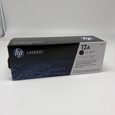 HP 12A Q2612A Black Toner Cartridge, LaserJet Printer Office Genuine open Box picture