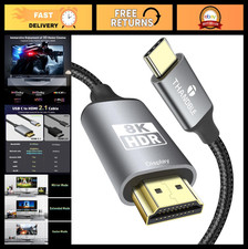 15FT USB C to HDMI 2.1 Cable, 8K@60Hz, 4K 120Hz, Dynamic HDR, Thunderbolt 3/4/5, picture
