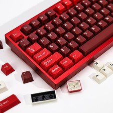 Jamon Red Cherry Profile PBT Double Shot Keycap Set Fits 61/64/68/84 174 PCS picture