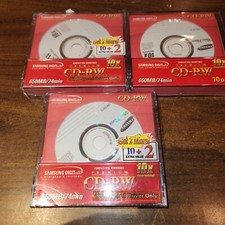 NEW SAMSUNG DIGITall Compact Disc Rewritable Premium CD-RW 650MB Lot of 34 cds picture