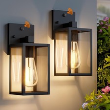 2 Pack Dusk to Dawn Exterior Lighting Fixtures Wall Mount, Sensor Outside Fro... picture