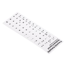 French Keyboard Stickers, 4Pcs Computer Cover White Background Black Lettering picture