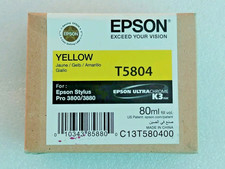 T5804 Genuine Epson Pro 3800 3880 Yellow Ink T580400 w/exp 10-2018 picture