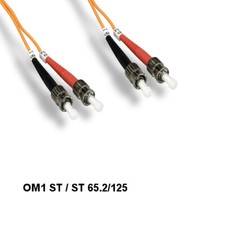 [10X] Kentek 10m OM1 ST to ST Multi-Mode Fiber Optic Cable 62.5/125 Duplex UPC picture