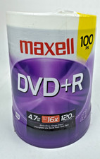 Maxell DVD+R 100 Pack 4.7GB 16x 120 Min Blank Recordable Discs Sealed picture