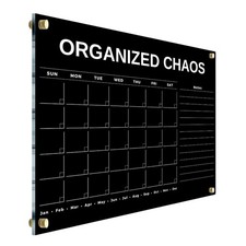 Black Family Name Acrylic Wall Calendar 2026 Horizontal Monthly Weekly picture