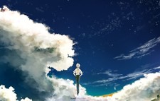 Landscape anime neon genesis evangelion sky men kaworu Custom Gaming Mat Desk picture