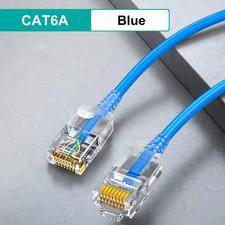 1 Ft - 50 Ft CAT6a Slim RJ45 Network LAN Ethernet Copper Wire Color Patch Cable picture