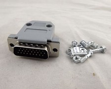 10pcs D-Sub DB26 Male 26 Pin 3 Rows Connector Gray Plastic Hood Cover Backshell picture