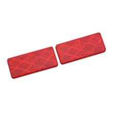 2Pcs Plastic Rectangular Stick-on Reflector Sticker Red 7030mm picture