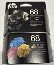 HP 68 2-Pack Black/Tri-color Ink Cartridge Combo, Exp 11/2026. picture