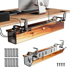 No Drill Thickened Under Desk Cable Management 38.5Inch Wood-Grain picture