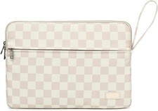 14 Inch Laptop Case Bag - Khaki Checkered Sleeve for 14.0