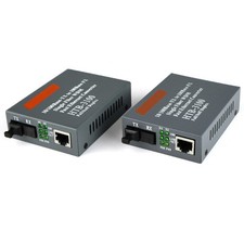 Premium 10/100Mbps Ethernet to Fiber Optic Media Converters-Singlemode 25Km 2pcs picture