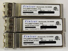 Lot of 3 Finisar FTLX8571D3BCL-EM Class 1 850nm 10Gb SFP Transceiver Module picture