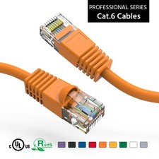 10 Pack of 100Ft CAT6 UTP Ethernet Network Booted Cable 10-100 Feet Orange picture
