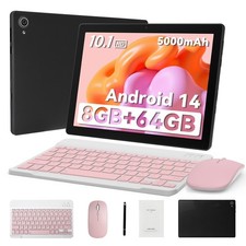 Tablet 10 inch Android 14 Tablet 8+64GB RAM Octa-Core 1280×800 w/Keyboard&Mousse picture