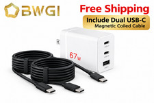 BUNDLE 67W PD 3.0 GaN USB-C/A Charger & QTY-2 Fast Charging USB-C Magnetic Cable picture