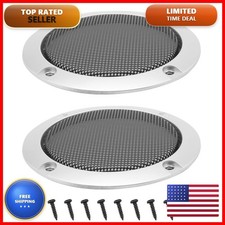 2Pcs 3.5inch /95mm Speaker Grill Mesh Decorative Circle Woofer Guard Protector picture