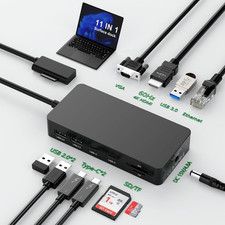 Surface Pro Docking Station, 11-In-1 Surface Dock Dual Displays HDMI 4K@60HZ+VGA picture