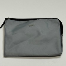 TUMI for Delta Small Gray Zip Pouch Travel Case Toiletry Storage Bag picture