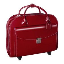 McKlein USA Ladies 15” Leather Wheeled Laptop Briefcase Slightly Used picture