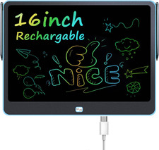 Rechargeable LCD Writing Tablet for Kids, 16 Inch Colorful Drawing Tablet, Educa picture