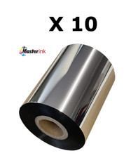 10 RIBBON ROLLS OUTSIDE WAX 110mm x 300mt COMPATIBLE WITH TOSHIBA/ZEBRA/CITIZEN picture