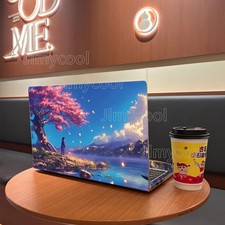 2PCS The Girl Under The Cherry Blossom Tree Vinyl Laptop Sticker Self-adhesive  picture