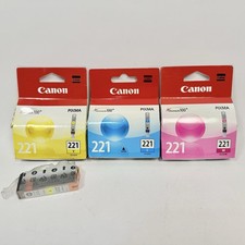 Canon 221 Ink Lot OEM CMY + Extra Yellow CLI-221 (4 Total) picture