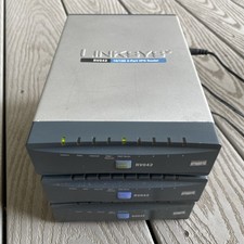 Lot of 3 Cisco Linksys RV042 Dual WAN VPN Routers w/ Power Adapters Tested picture