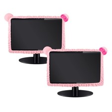 2 Pcs Kawaii Cat Ear Monitor Covers for 17''-24'' Screens - Cute Pink Protection picture