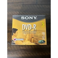 Sony DVD-R 4.7GB 120min 16x AccuCORE Blank Recordable Media 5 Pack Sealed picture
