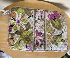 Vera Bradley Portobello Road Tablet/Laptop Pouch Bag Floral Gray Pink Zip 17 in picture