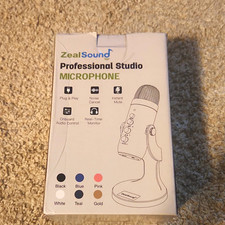 ZealSound K66 USB Studio Microphone Plug & Play Noise-Cancelling Mute White picture